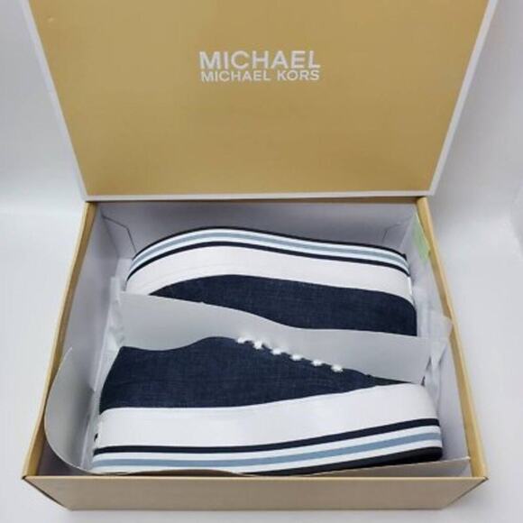 Michael Kors Ronnie Denim Platform Low Top Sneaker Size 9.5 - Picture 9 of 12